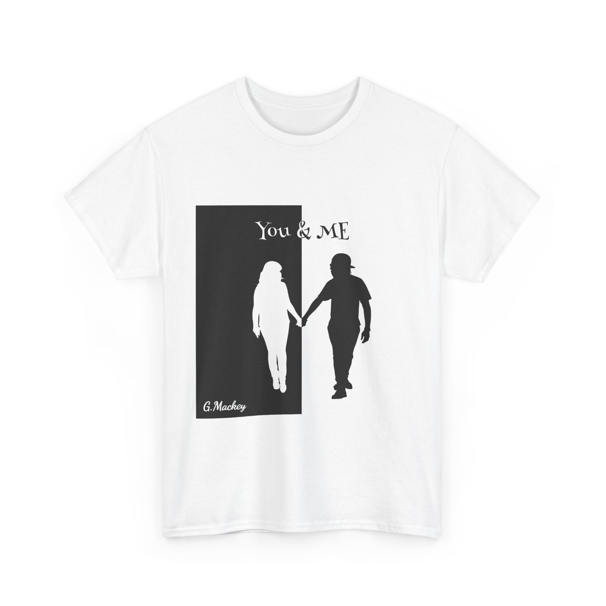 You & Me Couple Tee - Unisex Heavy Cotton Tee for Love, Romance, and Music Lovers - Image 3